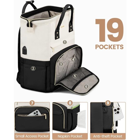 LOVEVOOK Laptop Backpack 17 Inch Computer Business Nurse Diaper Bag - Picture 7 of 14